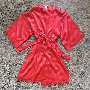 VS Hot Pink Silky Robe